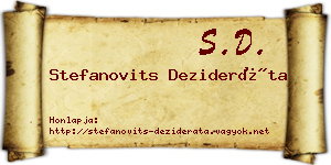 Stefanovits Dezideráta névjegykártya